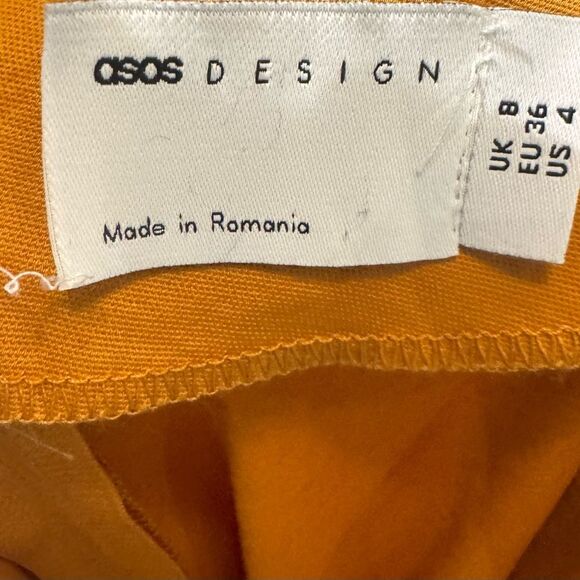 ASOS Design orange twisted halter backless satin midi dress size 4 - Picture 7 of 9